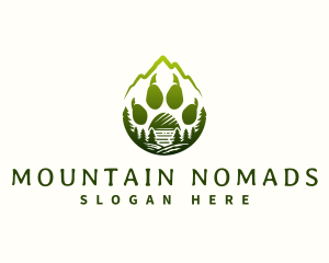 Mountain Bear Paw Print logo design