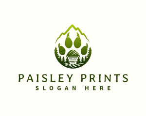 Mountain Bear Paw Print logo design