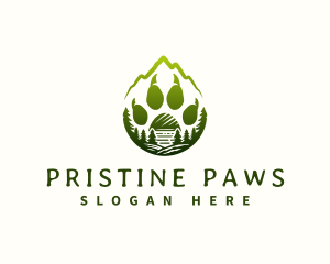 Mountain Bear Paw Print logo design