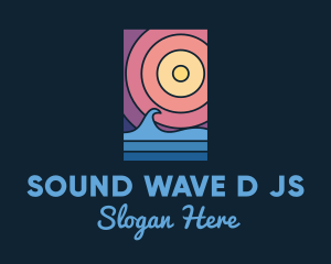 Sun Beach Wave logo design