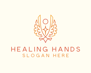 Wings Angel Healing logo design