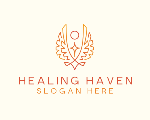 Wings Angel Healing logo design