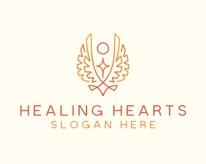 Wings Angel Healing logo design