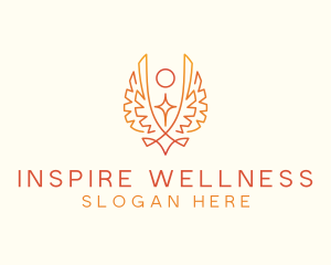 Wings Angel Healing logo design