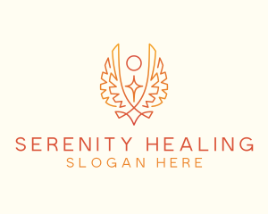 Wings Angel Healing logo design