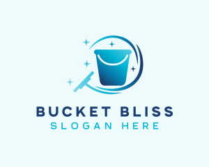 Cleaning Bucket Squilgee logo design