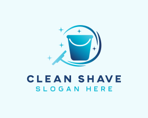 Cleaning Bucket Squilgee logo design