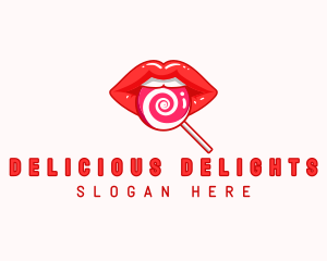 Lollipop Lips Candy logo design