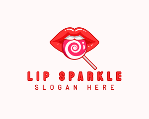 Lollipop Lips Candy logo design