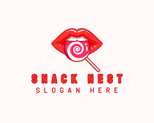 Lollipop Lips Candy logo design