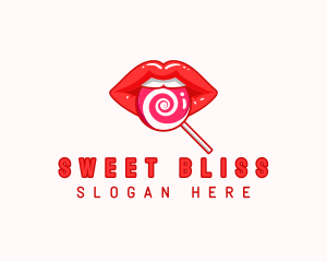 Lollipop Lips Candy logo design