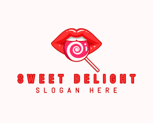 Lollipop Lips Candy logo design