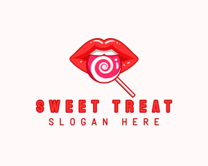 Lollipop Lips Candy logo design