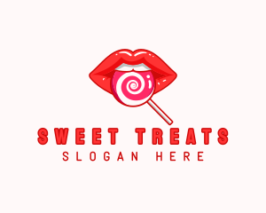 Lollipop Lips Candy logo design