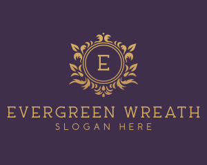 Gold Floral Wreath logo design