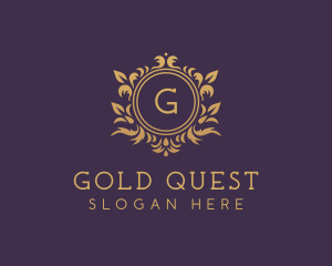 Gold Floral Wreath logo design