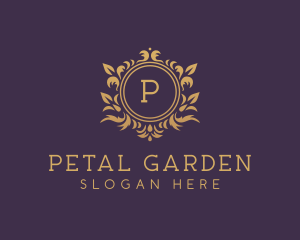 Gold Floral Wreath logo design