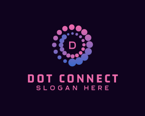 Technology Circular Dots logo design