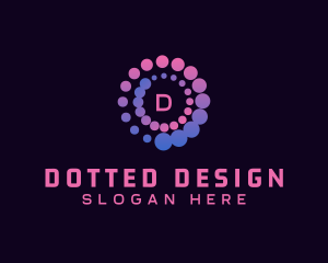 Technology Circular Dots logo design