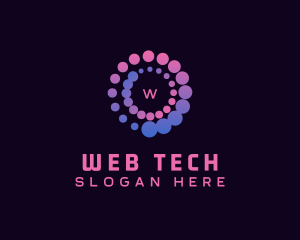 Technology Circular Dots logo design