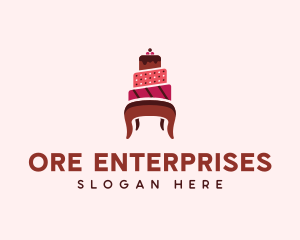 Dessert Cake Chair logo design