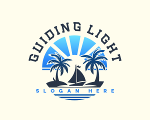 Sailboat Island Beach logo design