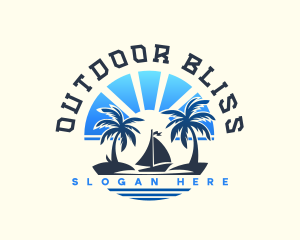 Sailboat Island Beach logo design