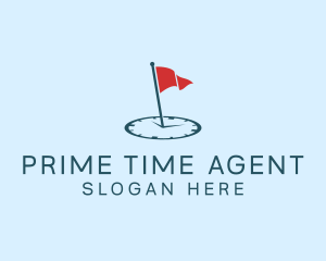 Flag Alarm Clock  logo design