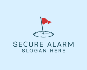 Flag Alarm Clock  logo design