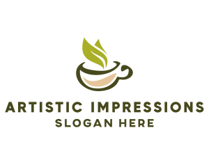 Green Tea Cup logo design