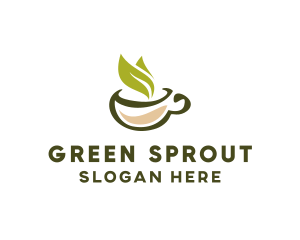 Green Tea Cup logo design