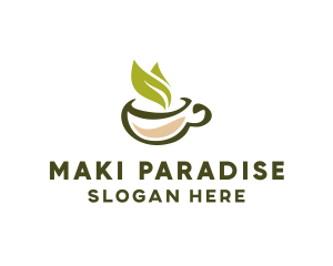 Green Tea Cup logo design