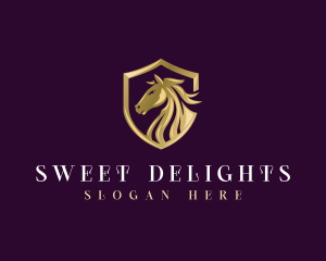 Luxury Shield Horse Logo