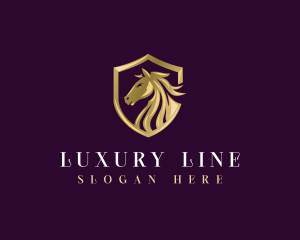 Luxury Shield Horse logo design