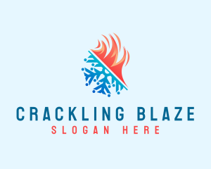 Flame Snowflake Energy logo design