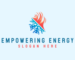 Flame Snowflake Energy logo design