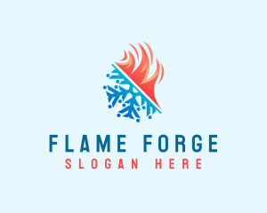 Flame Snowflake Energy logo design