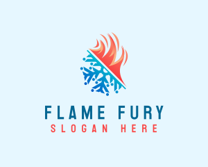 Flame Snowflake Energy logo design