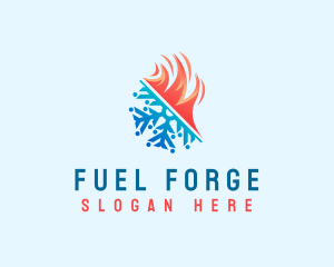 Flame Snowflake Energy logo design