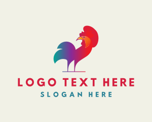 Colorful Rooster Chicken logo