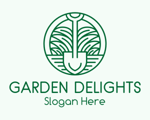 Gardening Grass Shovel logo design