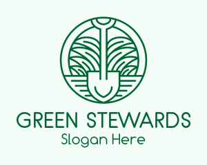 Gardening Grass Shovel logo design