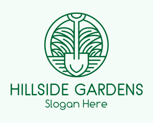 Gardening Grass Shovel logo design