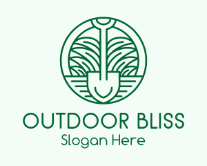 Gardening Grass Shovel logo design