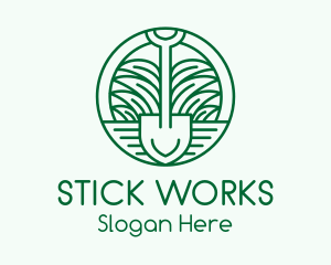 Gardening Grass Shovel logo design