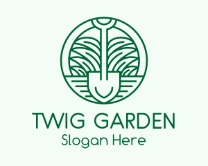 Gardening Grass Shovel logo design