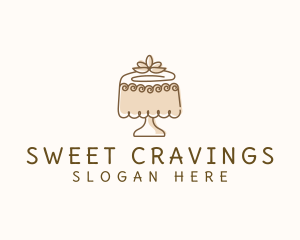 Floral Cake Dessert logo design