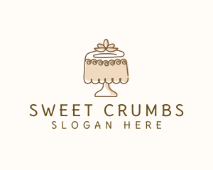 Floral Cake Dessert logo design