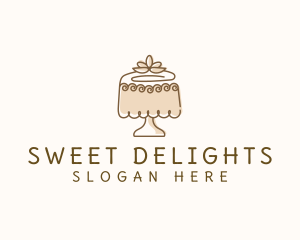 Floral Cake Dessert logo design