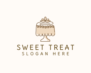 Floral Cake Dessert logo design